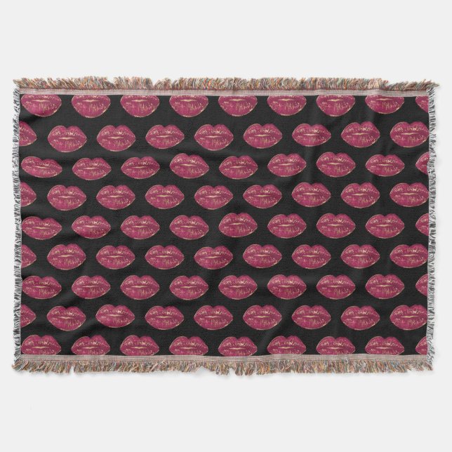 Manta Negro con Labios Rojos (Anverso)