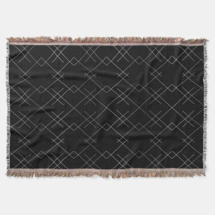 Manta Negro-plateado, fresco, elegante, simple patrón mo
