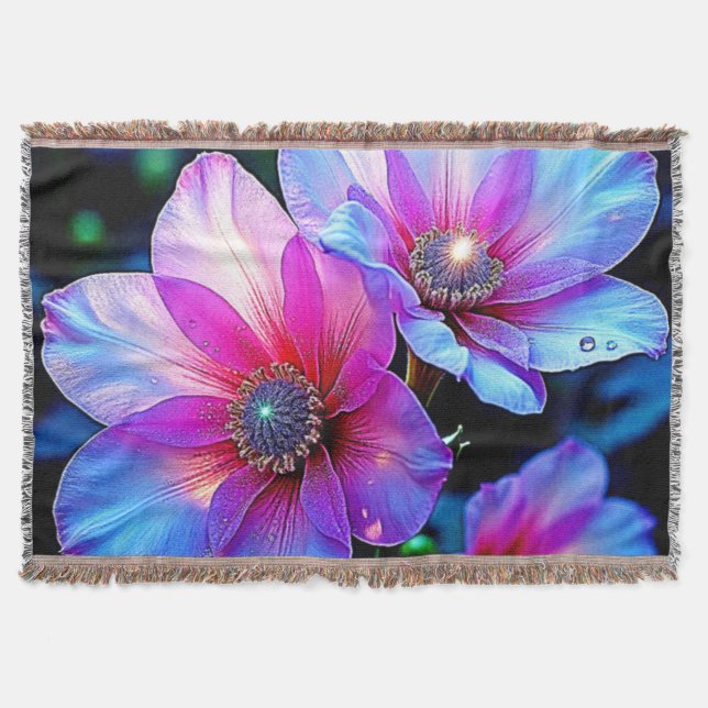 Manta Neon Bloom Flower Magic Glow Design (Anverso)