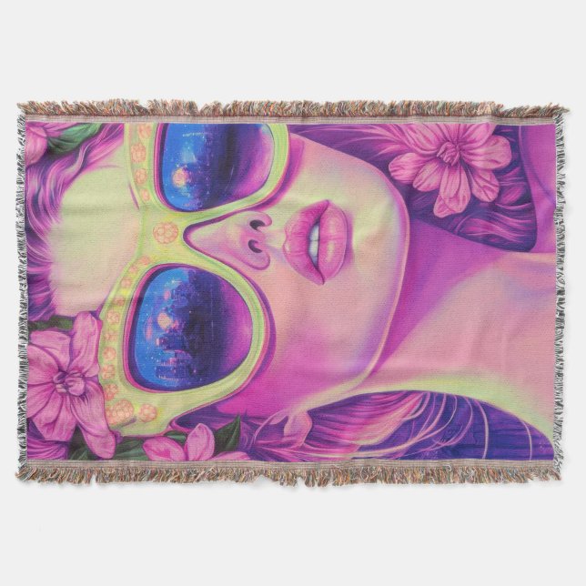 Manta Neon Dream Chica con gafas de sol florales (Anverso)