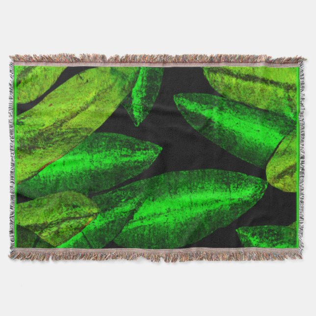 Manta Neon Green Leaves Art. Comprar ahora (Anverso)