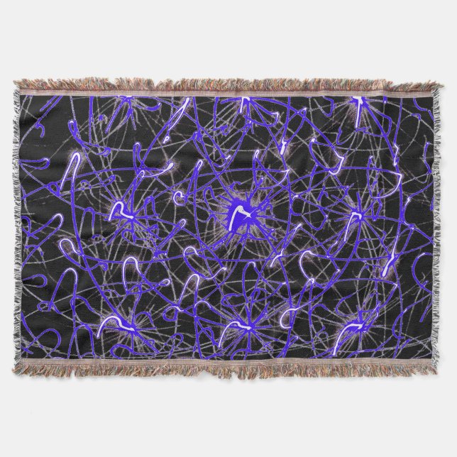 Manta Neon Light Trails – Premium Woven Blanket (Anverso)