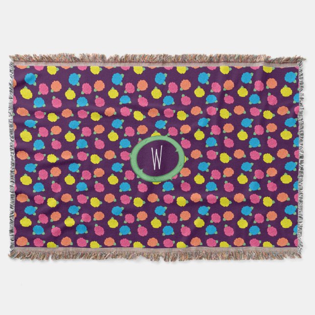 Manta Neon Rosas Throw Blanket (Anverso)