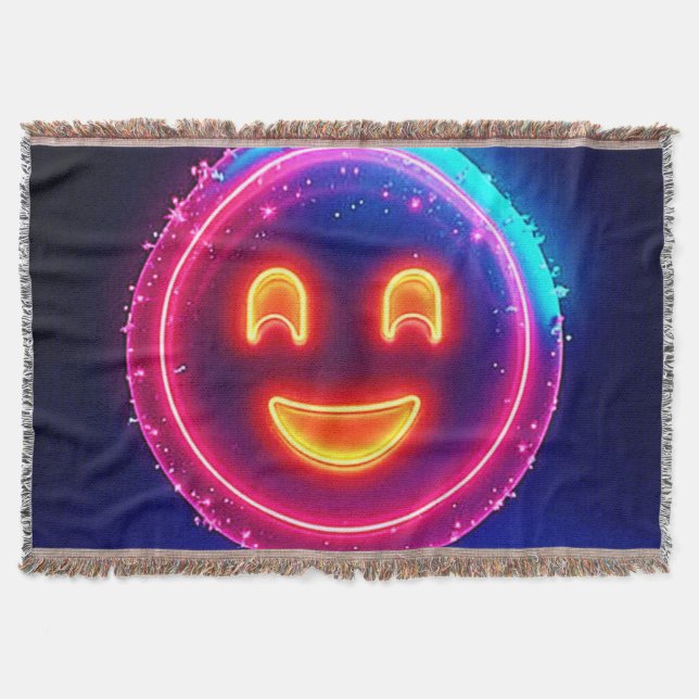 Manta Neon Smile: Bright Happy Glow Design (Anverso)