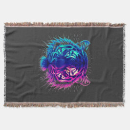 Manta Neon White Tiger – Glowing Cyberpunk Wildlife Art