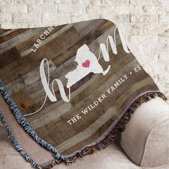 Manta New York Home State Personalized Wood Look (Subido por el creador)
