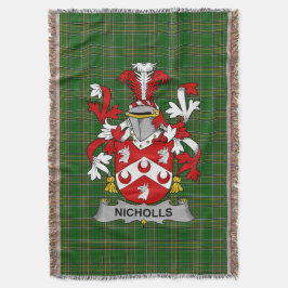 Manta Nicholls irlandeses o Nichols Coat of Arms Family 