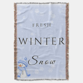 Manta Nieve fresca de invierno con Snowman y Nieve