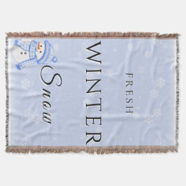 Manta Nieve fresca de invierno con Snowman y Nieve