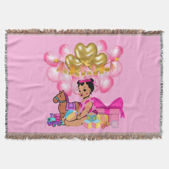 Manta Niña bebé de rosa (Anverso)