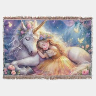 Manta Niña Durmiendo Paisaje de Sueños de Unicornio