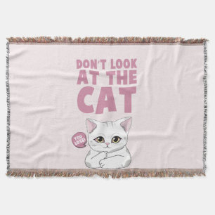 Manta No mires al gato - Gracioso gato blanco