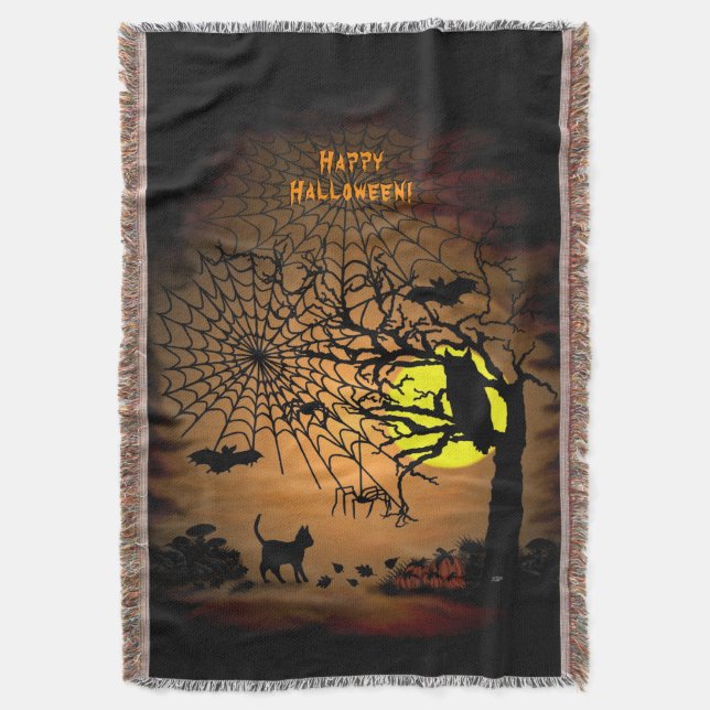 Manta Noche de Halloween, ¡Feliz Halloween! (Frente vertical)