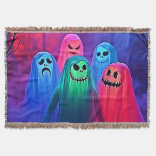 Manta Noche espeluznante de diseño de fantasmas colorido