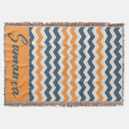 Manta Nombre de color gris naranja geométrico vintage