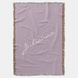 Manta Nombre de guión elegante Lila Minimalista Personal