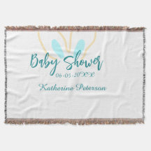 nombre fecha baby shower azul amarillo tierno orej