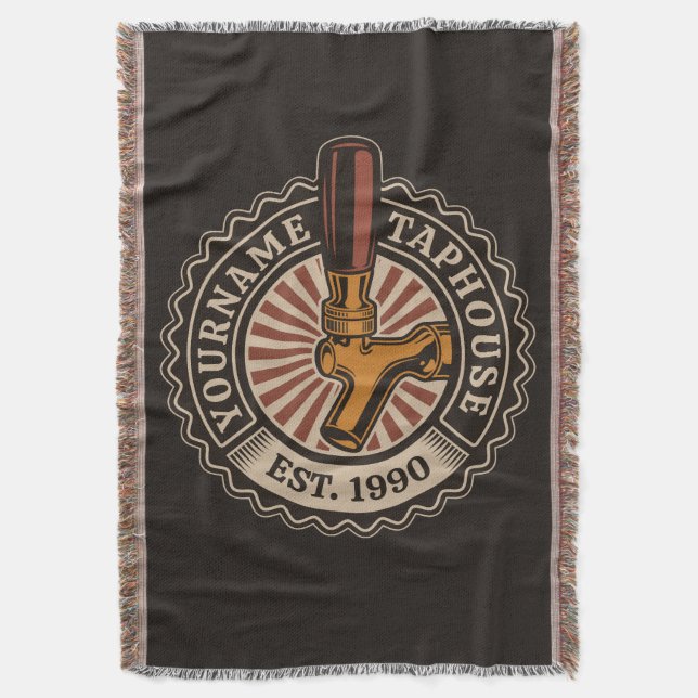 Manta NOMBRE Personalizado Craft Beer Taphouse Brewery B (Frente vertical)