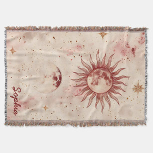 Manta Nombre personalizado de Borgoña Celeste y Oro