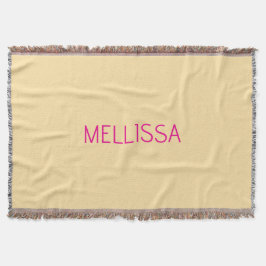 Manta Nombre personalizado minimalista crema