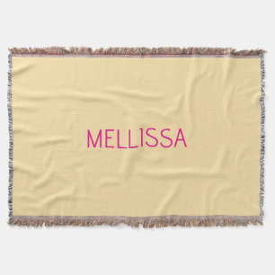 Manta Nombre personalizado minimalista crema 