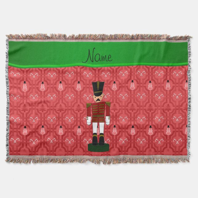 Manta Nombre personalizado nutcracker red snowman trelli (Anverso)