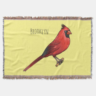 Manta Northern cardinal bird cartoon illustration