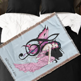 Manta Nota de Música Fantasía Azul Hada Rosa Caprichosa