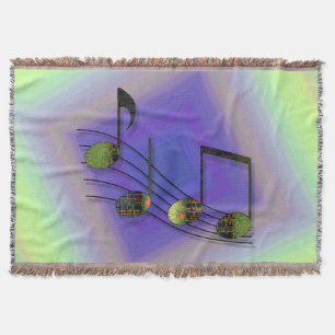 Manta Notas de Dubstep Throw Blanket