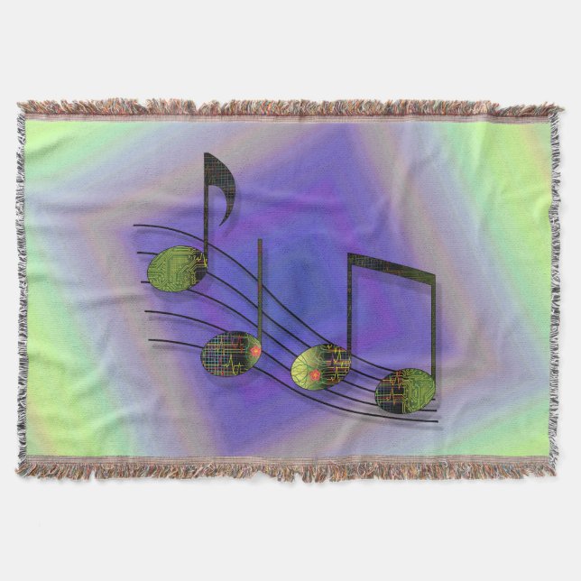 Manta Notas de Dubstep Throw Blanket (Anverso)