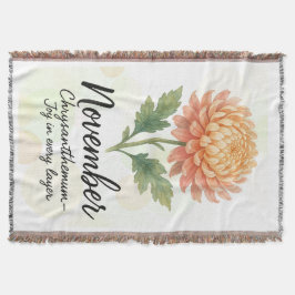 Manta November Birth Month Throw Blanket – Chrysanthemum