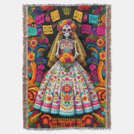 Manta Novia Esqueleto de Boda Día de Muertos