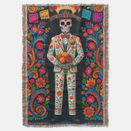 Manta Novio Esqueleto de Boda del Día de Muertos