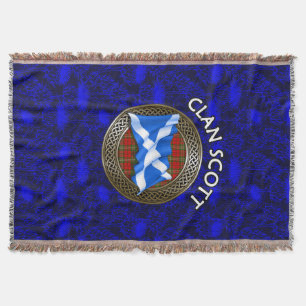 Manta Nudo y bandera del tartán del clan Scott