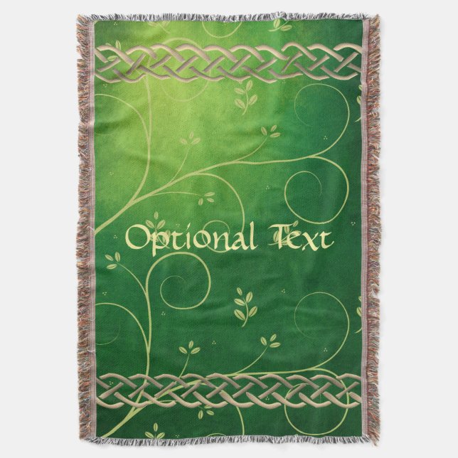 Manta Nudos y hojas verdes celtas (Frente vertical)