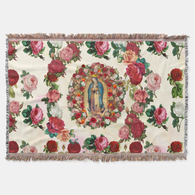 Manta Nuestra Señora de Guadalupe Rosas Potpourri (Anverso)