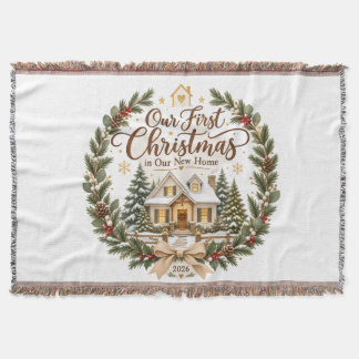 Manta Nuestro Primer Navidad en Nuestra Nueva Casa Adorn