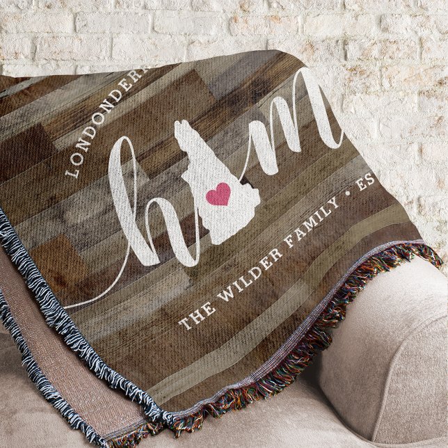 Manta Nuevo Hampshire Home State Personalizado Wood Look (Subido por el creador)