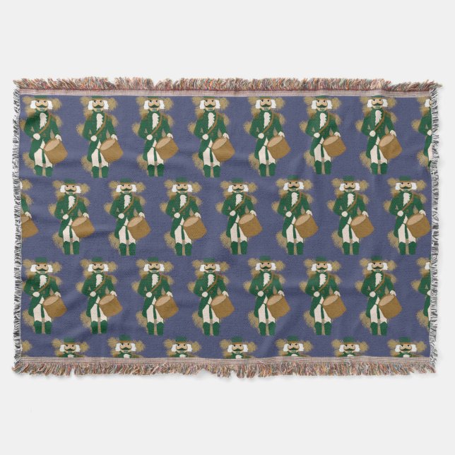 Manta Nutcracker Navy Blue Woven Blanket (Anverso)