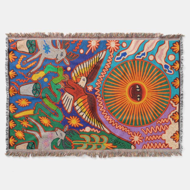 Manta Oaxaca México México Viaje Boho de arte tribal may (Anverso)