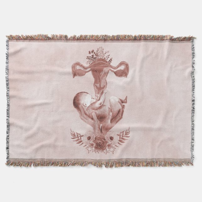 Manta Ob/Gyn Partera Parto Floral Nacimiento Cervix Ovar (Anverso)