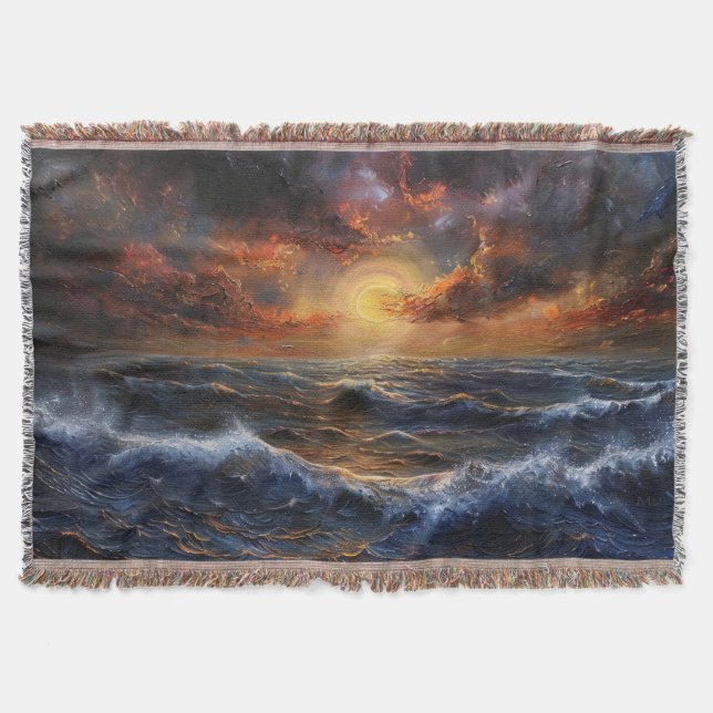 Manta Ocean Sunset Throw Blanket (Anverso)