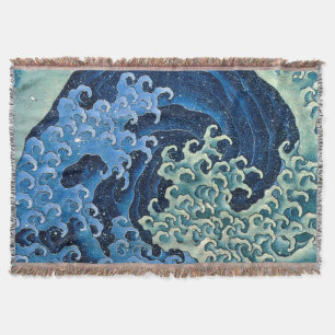 Manta Océano vintage de ola femenina de Hokusai