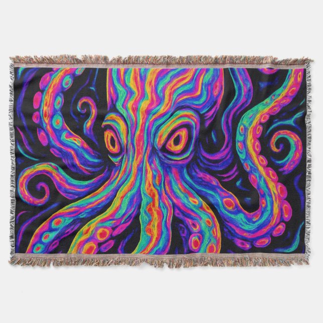 Manta Octopus trippy colorido (Anverso)