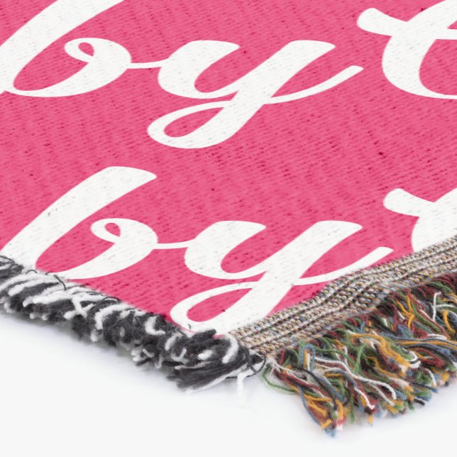 Manta Oh bebé chica rosa personalizada (Esquina)