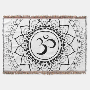 Manta Ohm Mandala Om Mandala Blanco y Negro