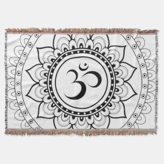 Manta Ohm Mandala Om Mandala Blanco y Negro