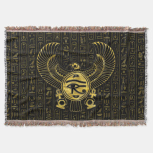 Manta Ojo egipcio de Horus - del oro y del negro de