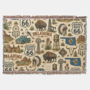 Manta Oklahoma Ruta 66 Collage Occidental Antiguo