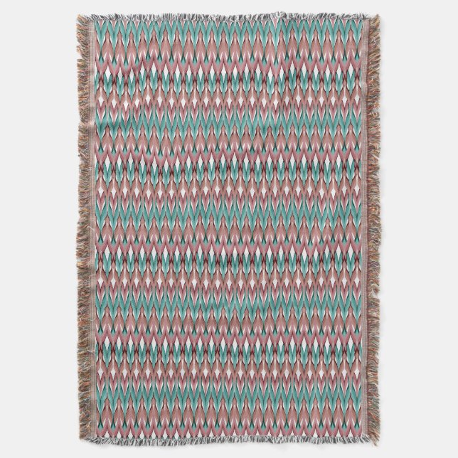 Manta Ola de patrón moda multicolor retro (Frente vertical)